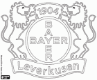 Emblém Bayer 04 Leverkusen. Fotbalový klub z Leverkusenu, město Severní Porýní-Vestfálsko