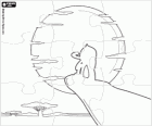 Puzzle s Pypus na skále krále jako Simba, Lví král