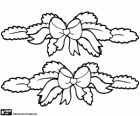 Dva rostlinné ornamenty s pásky pro vánoční oslavy