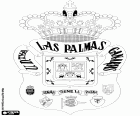 Štít Union Deportiva Las Palmas. Španělský fotbalový klub sídlící v Las Palmas de Gran Canaria. Klub založený v roce 1949 sloučením pěti týmů z ostrova, jehož objevují na znak UD Las Palmas