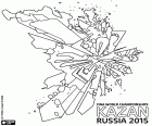 Logo roce 2015 mistrovství světa v plavání. Od 24 července do srpna 9 v Kazan, Rusko