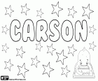 Carson, jméno anglického a skotského původu, používá především jako mužské jméno, ale také používá pro ženy. Carson, jméno, které pochází ze stejného příjmení, její význam je synem obyvatel bažiny