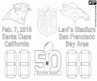Carolina Panthers proti Broncos Denver, zápas Super Bowl 2016 v 7 únoru 2016 v Levi je Stadium v Santa Clara, Kalifornie