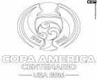 Logo Copa América Centenario, Spojené státy 2016, od 3 do 26 června, k připomenutí 100 let od prvního Copa America v roce 1916