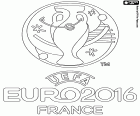 Logo UEFA EURO 2016 nebo Mistrovství Evropy ve fotbale 2016. Soutěž se bude konat ve Francii od 10. června do 10 července 2016