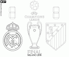 Real Madrid vs Atletico Madrid. Finále z Champions League, Mistrů Ligy 2015-2016, stadion Giuseppe Meazza v Miláně, Itálie, 28 května 2016