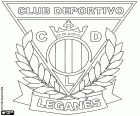Logo klubu Deportivo Leganés. Fotbalový klub, založený v roce 1928, se sídlem v Leganes, město nedaleko Madridu a poprvé za dobu své existence bude hrát v Primera División v sezóně 2016 2017