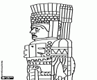 Detail sloupce, který představuje Toltec warrior Tula. Tula nebo Tollani-Xicocotitlan byl hlavním městem státu Toltec