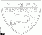 Štít z Nimes Olympique, fotbalový klub se sídlem v městě Nimes, hlavní město departementu Gard v jižní Francii