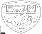 Odznak Football Club Sochaux-Montbéliard, FC Souchaux, FCSM, fotbalový klub ze Sochaux a Montbéliard, města v regionu Franche-Comté na východní Francie