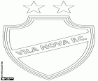 Logo z Vila Nova Futebol Clube, fotbalový klub sídlící ve městě Goiânia, hlavní město státu Goiás v středozápadní oblasti Brazílie