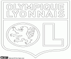 Odznak Olympique Lyonnais, OL, fotbalový klub sídlící v Lyonu, třetí město více obyvatel, Francie. Lyon se nachází ve střední a východní Francie je hlavním městem regionu Auvergne-Rhone-Alpes