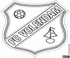 Štít z FC Volendam, Volendam, přístavní město na severozápadě v Nizozemsku v provincii Noord-Holland fotbalový klub. Volendam je turistickou atrakcí spolu eidam, nedaleké město proslulé sýry