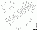 Štít z FC Baník Ostrava, fotbalový klub sídlící v okrese Slezská v městě Ostrava, třetí největší město v zemi a městem Moravskoslezského kraje v severovýchodní části České republiky