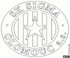 Logo SK Sigma Olomouc, fotbalový klub se sídlem v Olomouci, město na východě České republiky, historické hlavní město Moravy a nyní hlavní město Olomouckého kraje. Sloup Nejsvětější Trojice v Olomouci je světové dědictví města UNESCO