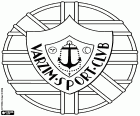 Logo Varzim Sport Club, fotbalový klub se sídlem v Póvoa de Varzim, město s pobřeží Atlantického oceánu, v metropolitní oblasti Porto, v okrese Porto v severní oblasti Portugalska