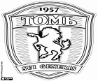 Štít z FK Tom Tomsk, fotbalový klub sídlící v Tomsku, sibiřské město na březích řeky Tom a kapitálu Tomské oblasti