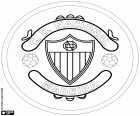 Štít Clube Desportivo Nacional, Nacional de Madeira, fotbalový klub sídlící ve městě Funchal, město ostrova Madeira a hlavním městem autonomní oblasti Madeira, portugalské souostroví v Atlantském oceánu