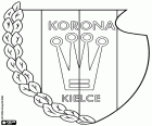 Štít Korona Kielce, Korona Spółka Akcyjna, fotbalový klub se sídlem v Kielce, město na břehu řeky rícky v Svatokřížské vojvodství, v centrální oblasti na jihovýchodě Polska