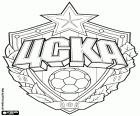 Štít z CSKA Moskva, fotbalový klub, který je součástí hlavní sportovní klub sídlící v Moskvě. Klub byl znám jako tým Rudé armády, jako byla součástí armády bývalé sovětské unie
