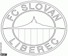 Štít z FC Slovan Liberec, fotbalový klub se sídlem v Liberci, městě poblíž hranic s Německem a Polskem, na severu České republiky