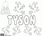 Tyson, anglické jméno pro kluka, který pochází ze stejné anglické příjmení s různými možný původ, Tyson, varianta Tayson a Dyson