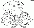 Linny, Tuck a Ming Ming, tři zvířata hrdinové s štěně. Protagonisté tohoto dobrodružství Wonder Pets