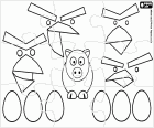 Puzzle z videohra Angry Birds. Rozzlobený ptáků, vajec a prasata