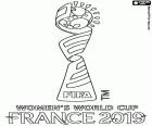 Logo Mistrovství světa ve fotbale žen 2019, který se koná ve Francii od června 7 na 7 červenci 2019. 24 zúčastněných týmů jsou Argentina, Austrálie, Brazílie, Chile, Čína, Anglie, Francie, Itálie, Jamajka, Japonsko, Jižní Afrika, Kamerun, Kanada, Korea, Německo, Nizozemsko, Nigérie, Norsko, Nový Zéland, Skotsko, Španělsko, Švédsko, Thajsko a USA