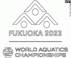 Logo Mistrovství světa v akvaristice 2023, Fukuoka, Japonsko, od 14. do 30. července 2023