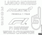 Omalovánka Lando Norris, mistr F1 v roce 2025
