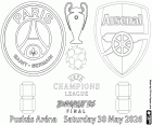 Omalovánka PSG vs Arsenal, finále 2025-2026