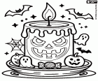 Omalovánka Halloweenská svíčka