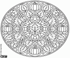 Omalovánka Podzimní figurativní mandala