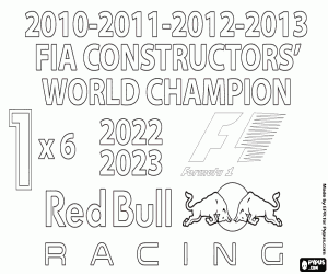 Omalovánka Red Bull Racing, šampion F1 x6