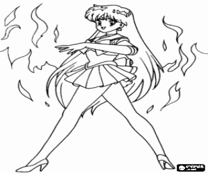 Omalovánka Rei Hino je Sailor Mars