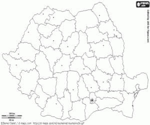 Omalovánka Rumunsko mapa