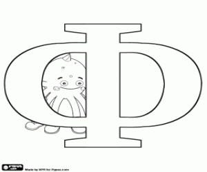 Omalovánka Ruské písmeno Ф s Pypus