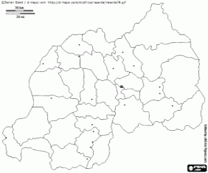 Omalovánka Rwanda mapa