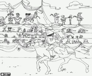 Omalovánka Rytíř v středověký turnaj