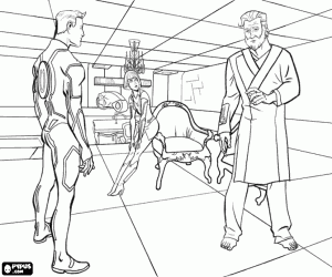 Omalovánka Sam a Kevin Flynn, tváří v tvář