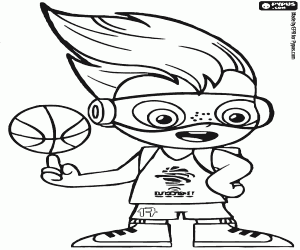 Omalovánka Sam Dunk, maskot EuroBasket 2017