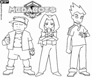 Omalovánka Samantha, Sloan a Spike, Medabots
