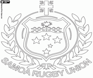 Omalovánka Samoa je rugby tým emblém