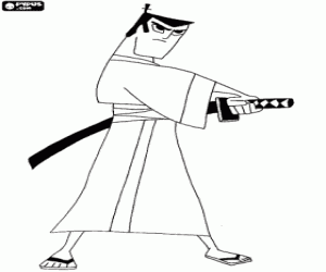 Omalovánka Samurai Jack s katana