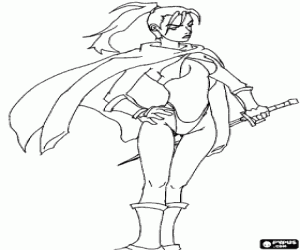 Omalovánka Samuraj žena s katana