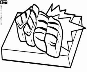 Omalovánka Sashimi, japonské syrové ryby