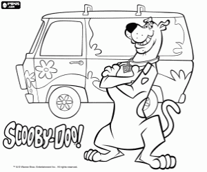 Omalovánka Scooby Doo s VW dodávka