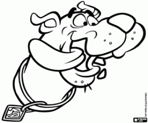 Omalovánka Scooby Doo s vyplazeným jazykem