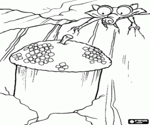 Omalovánka Scrat a obrovský žalud